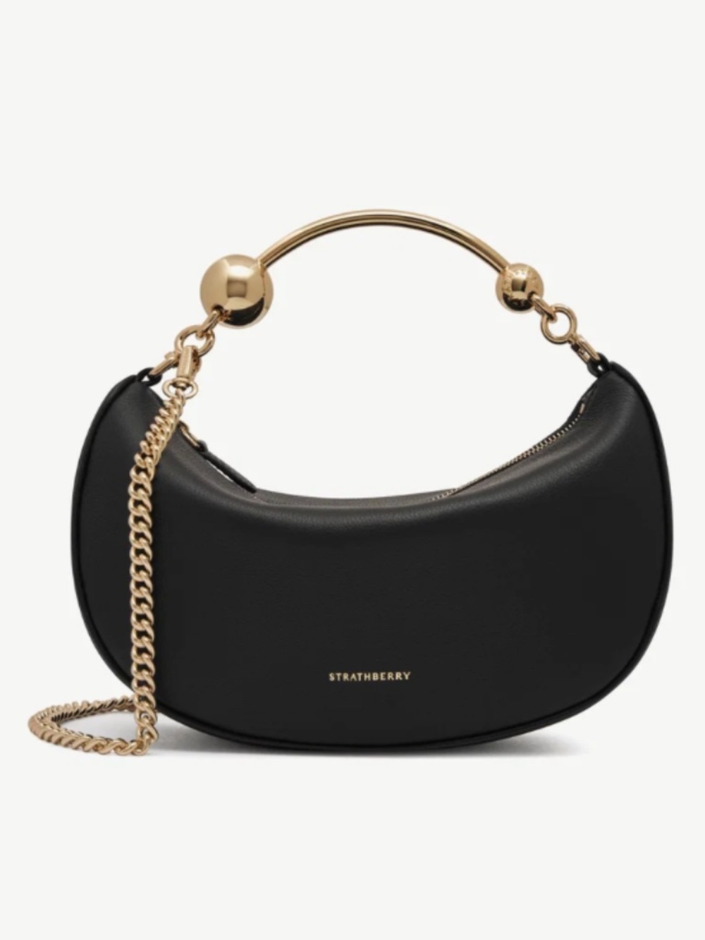 $555 Strathberry Crescent Moon Mini Black